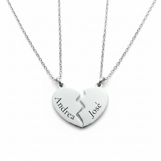 collar corazón pareja