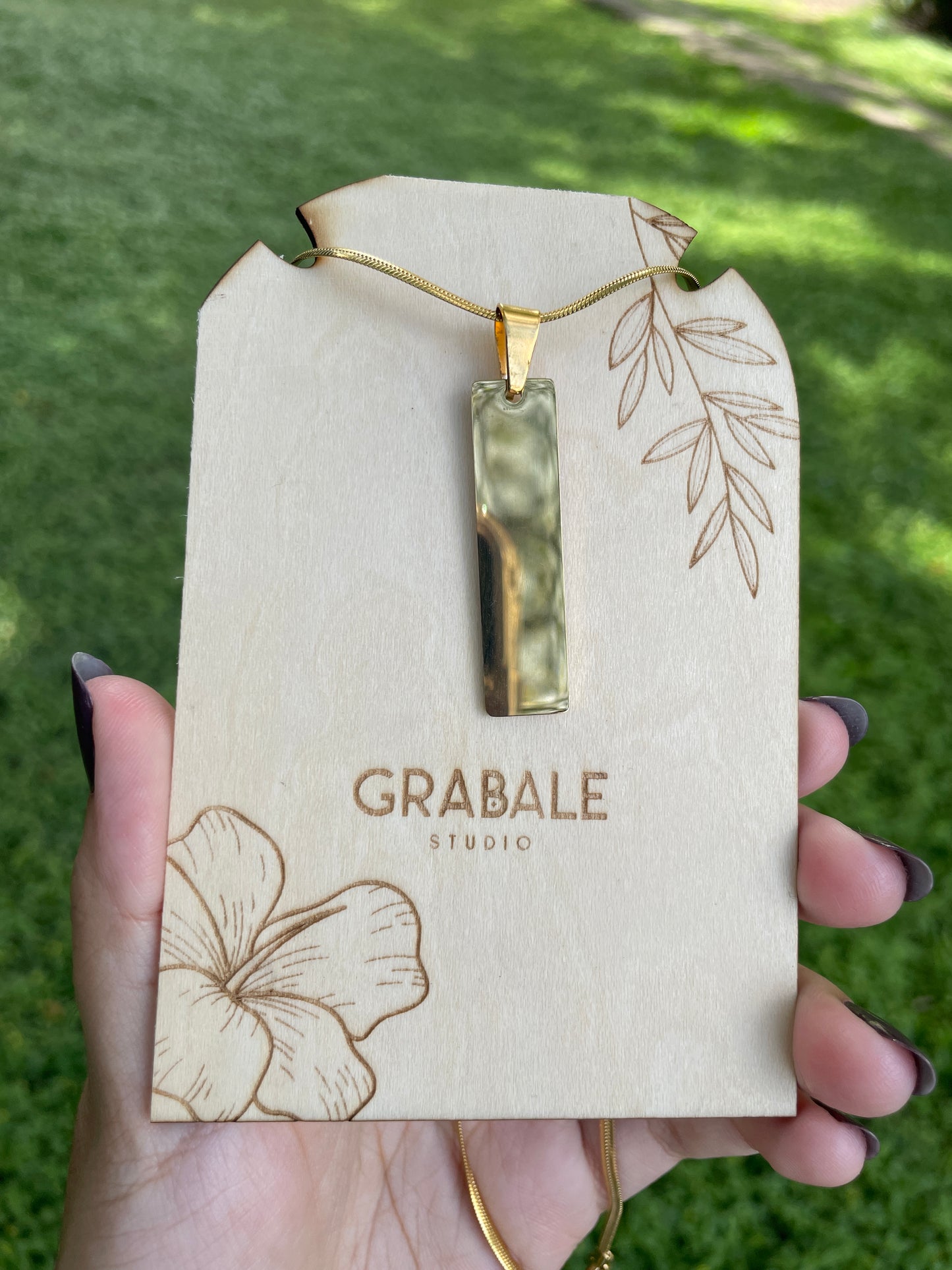 Placa Rectangular - Chapado En Oro De 18 k